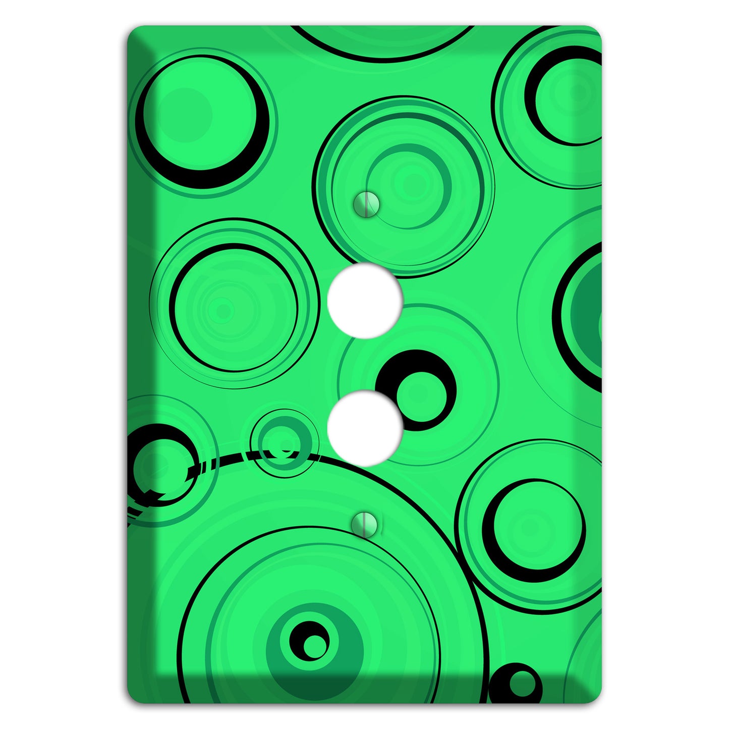 Bright Green Circles 1 Pushbutton Wallplate