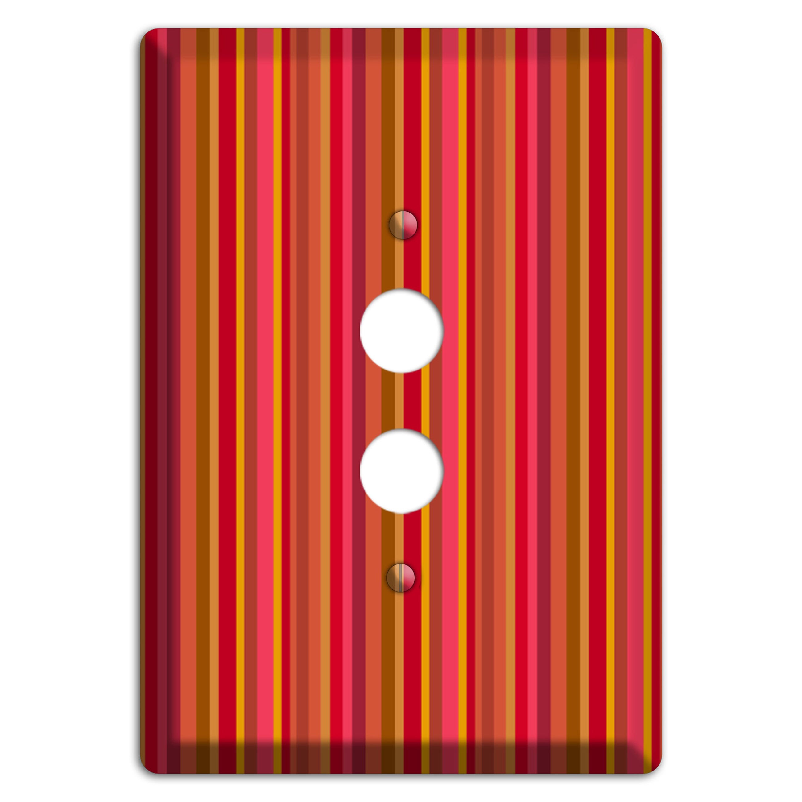 Multi Red Vertical Stripes 1 Pushbutton Wallplate