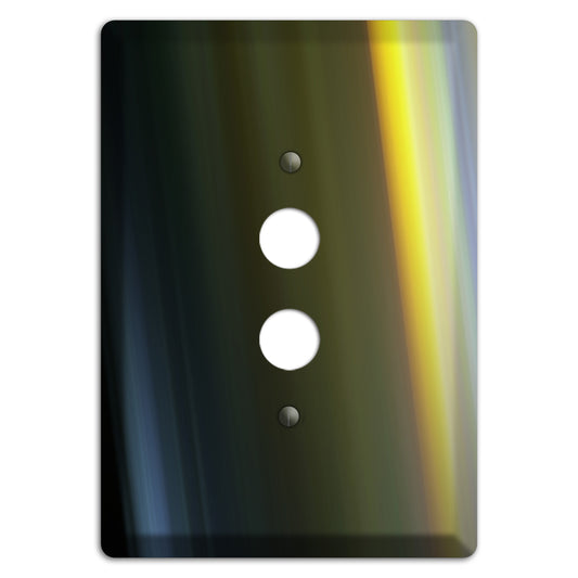 Black with Yellow Ray of Light 1 Pushbutton Wallplate