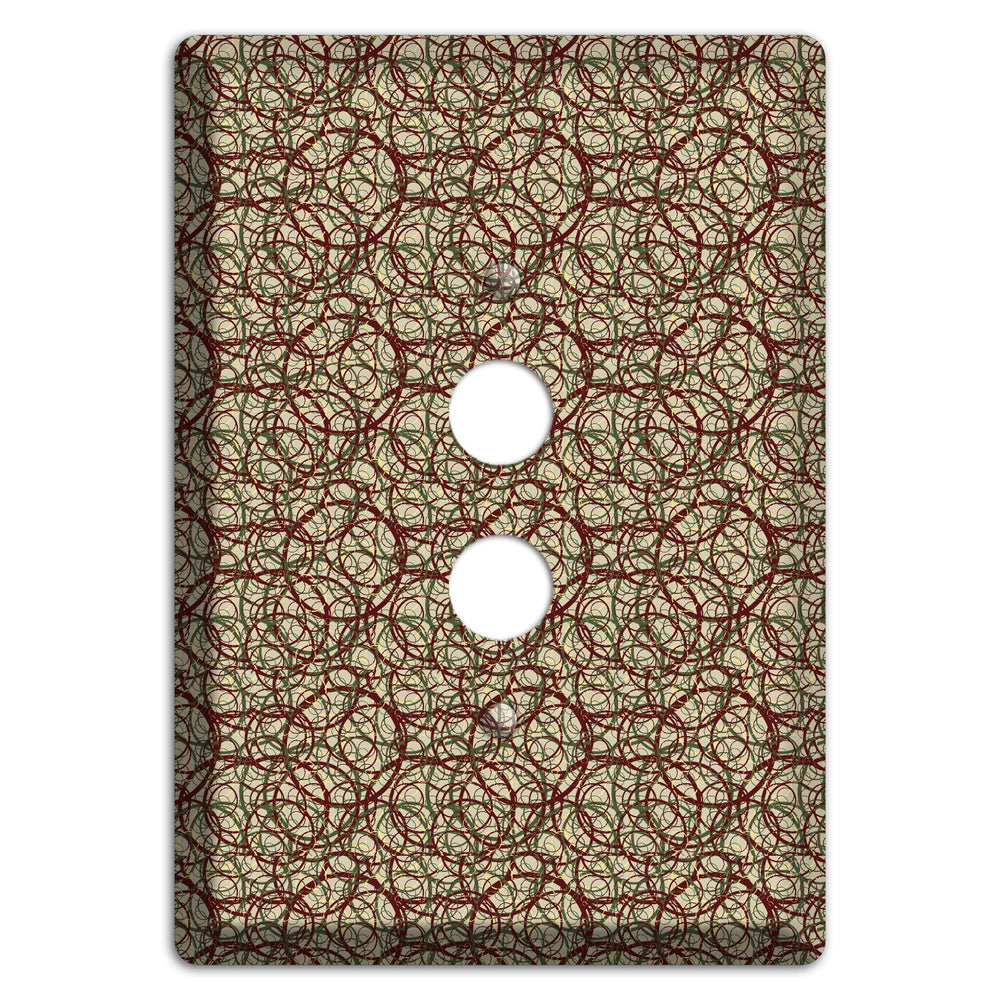 Brown and Burgundy Circles 1 Pushbutton Wallplate