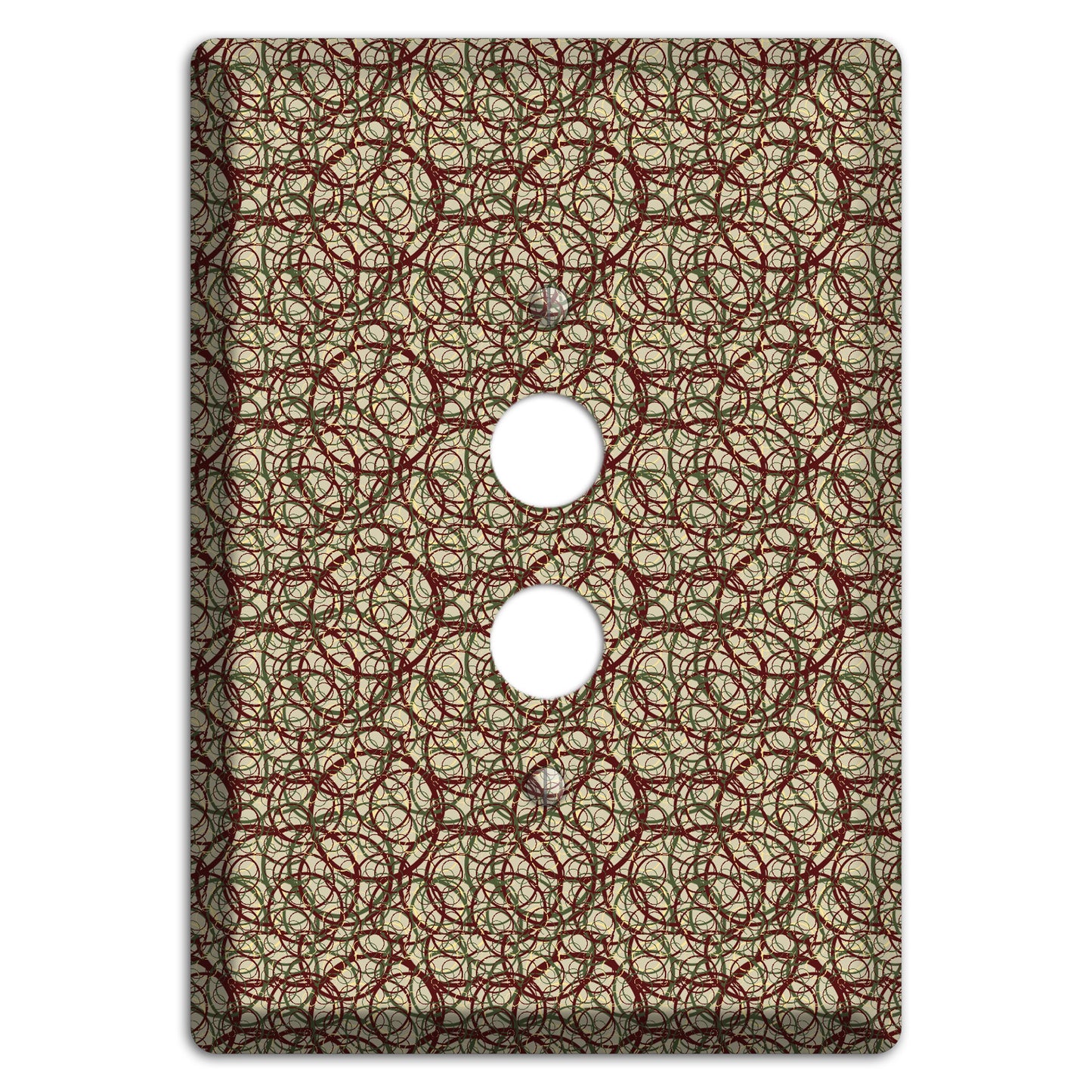 Brown and Burgundy Circles 1 Pushbutton Wallplate