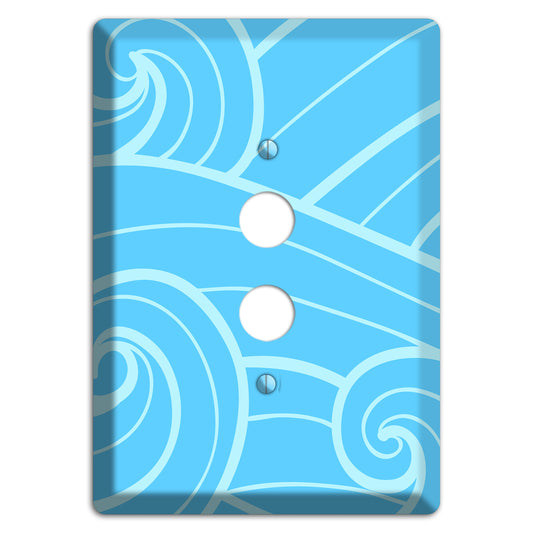 Abstract Curl Blue 1 Pushbutton Wallplate