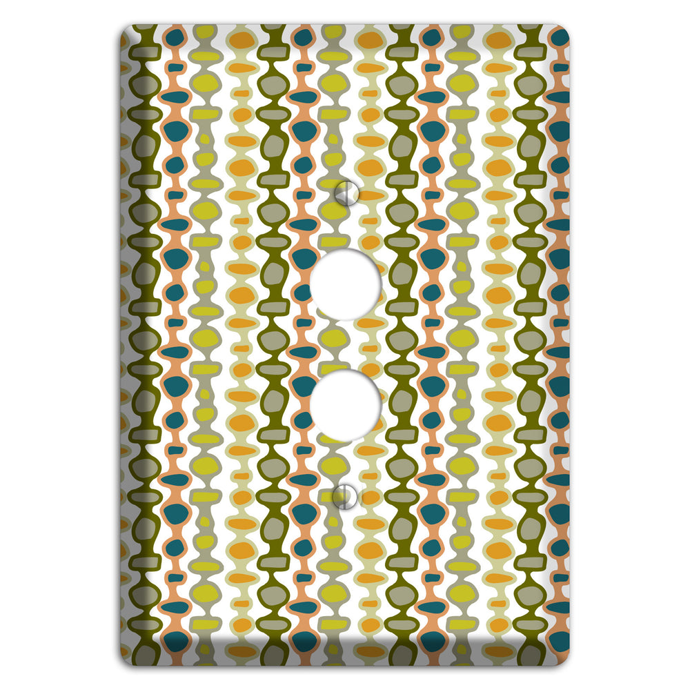 Multi Olive and Mustard Bead and Reel 2 1 Pushbutton Wallplate