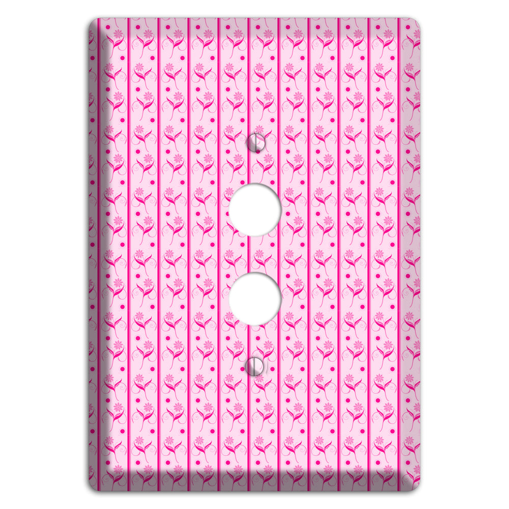 Pink Small Floral Pattern 1 Pushbutton Wallplate