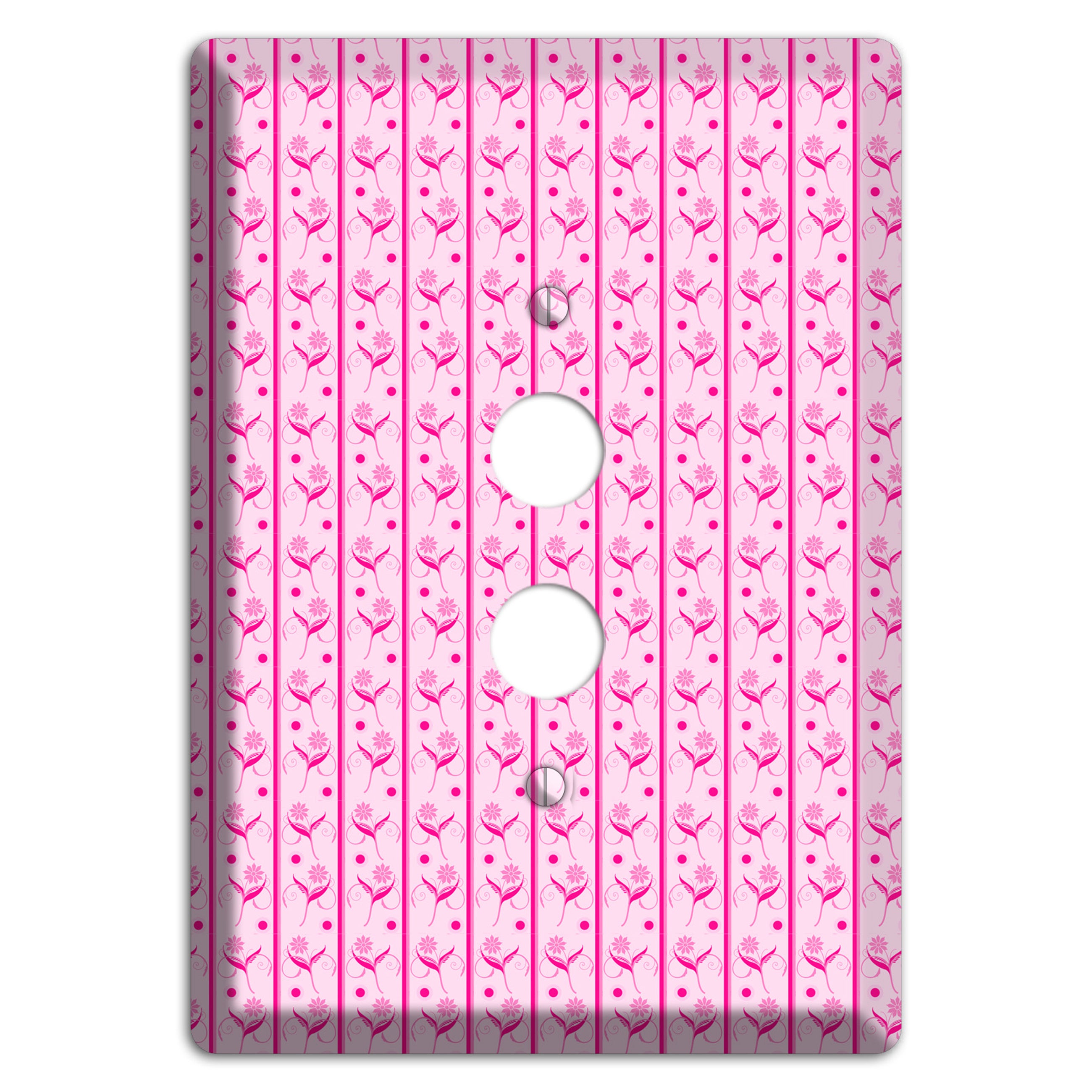 Pink Small Floral Pattern 1 Pushbutton Wallplate