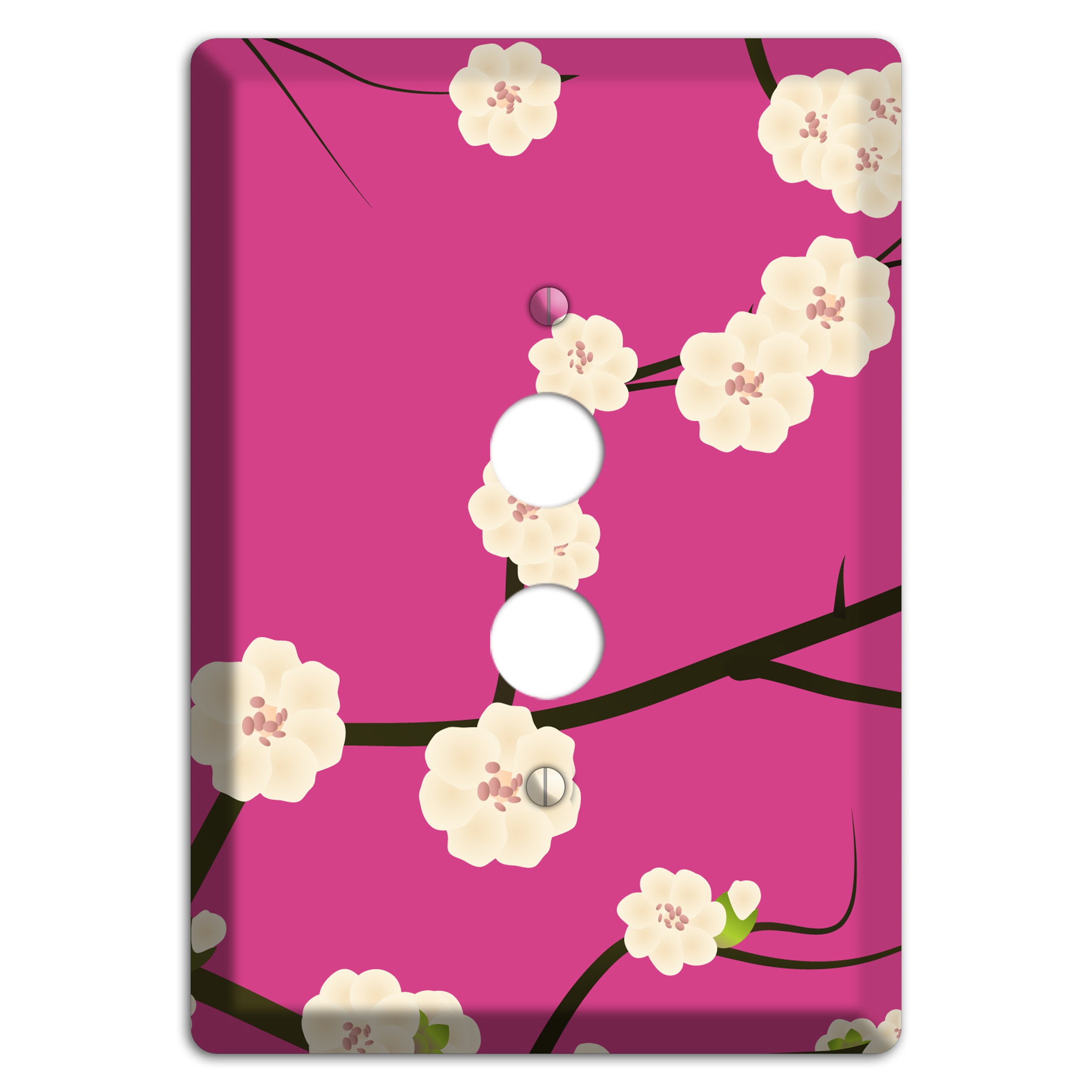 Pink Cherry Blossoms 1 Pushbutton Wallplate