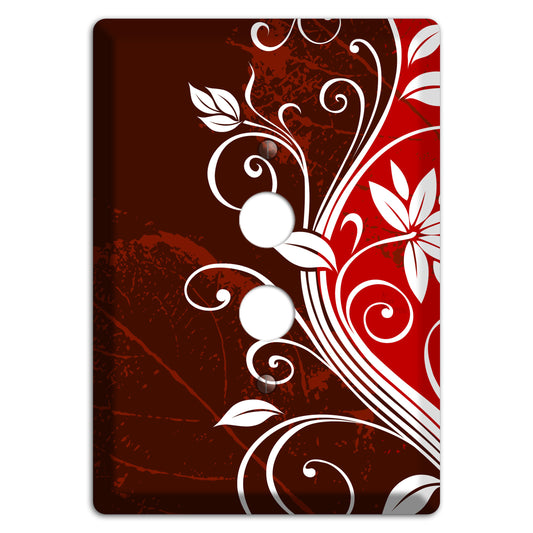 Burgundy and Red Deco Floral 1 Pushbutton Wallplate