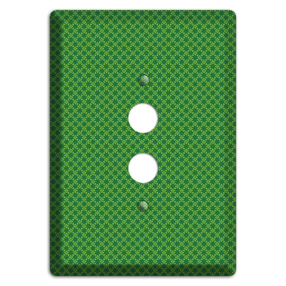 Multi Green Tiny Checked Foulard 1 Pushbutton Wallplate