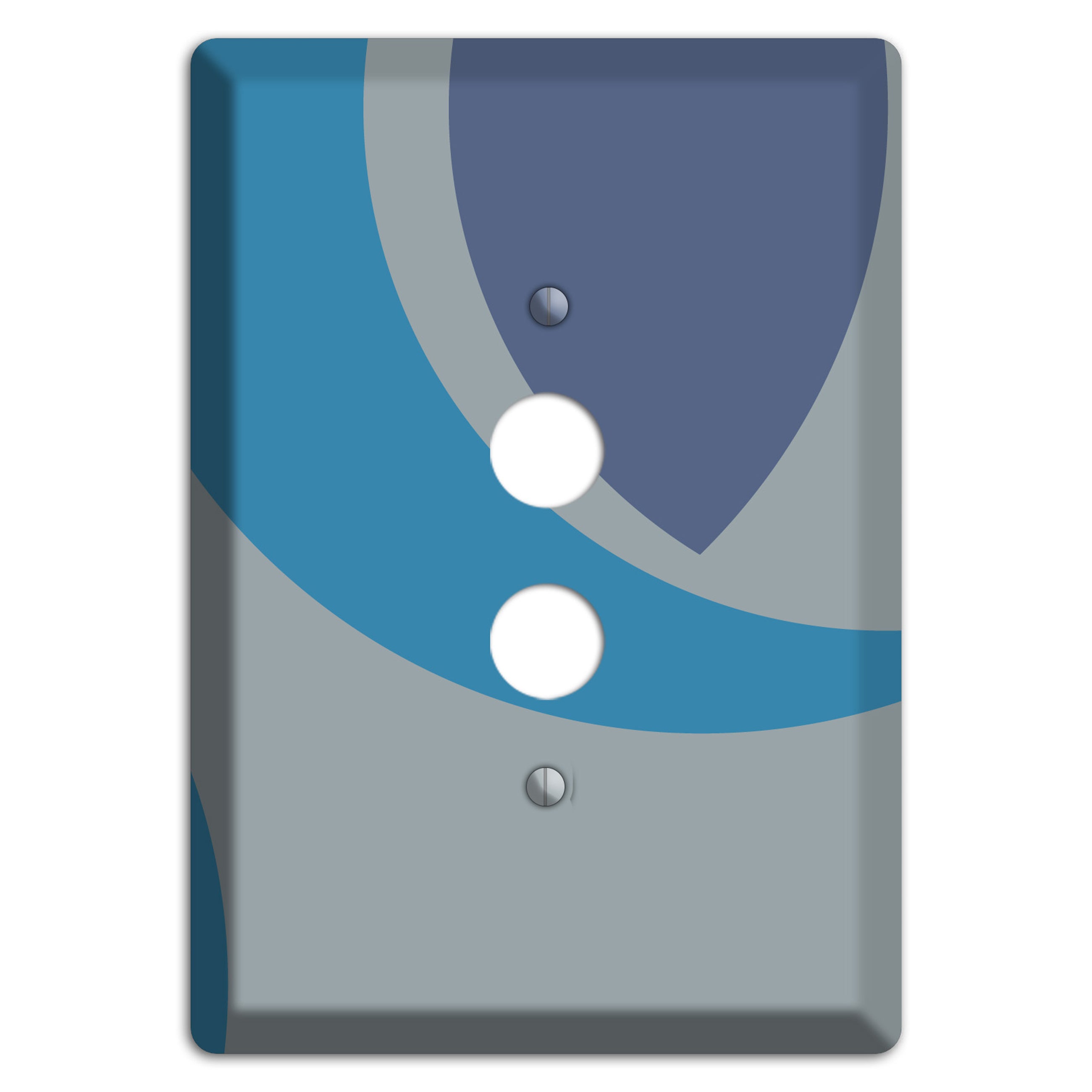 Grey and Blue Abstract 1 Pushbutton Wallplate