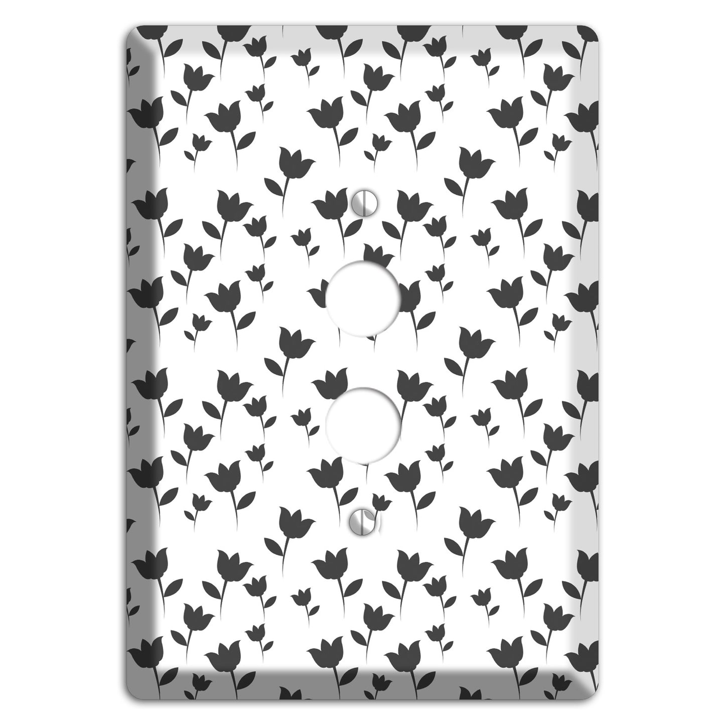 Black and White Tulips 1 Pushbutton Wallplate