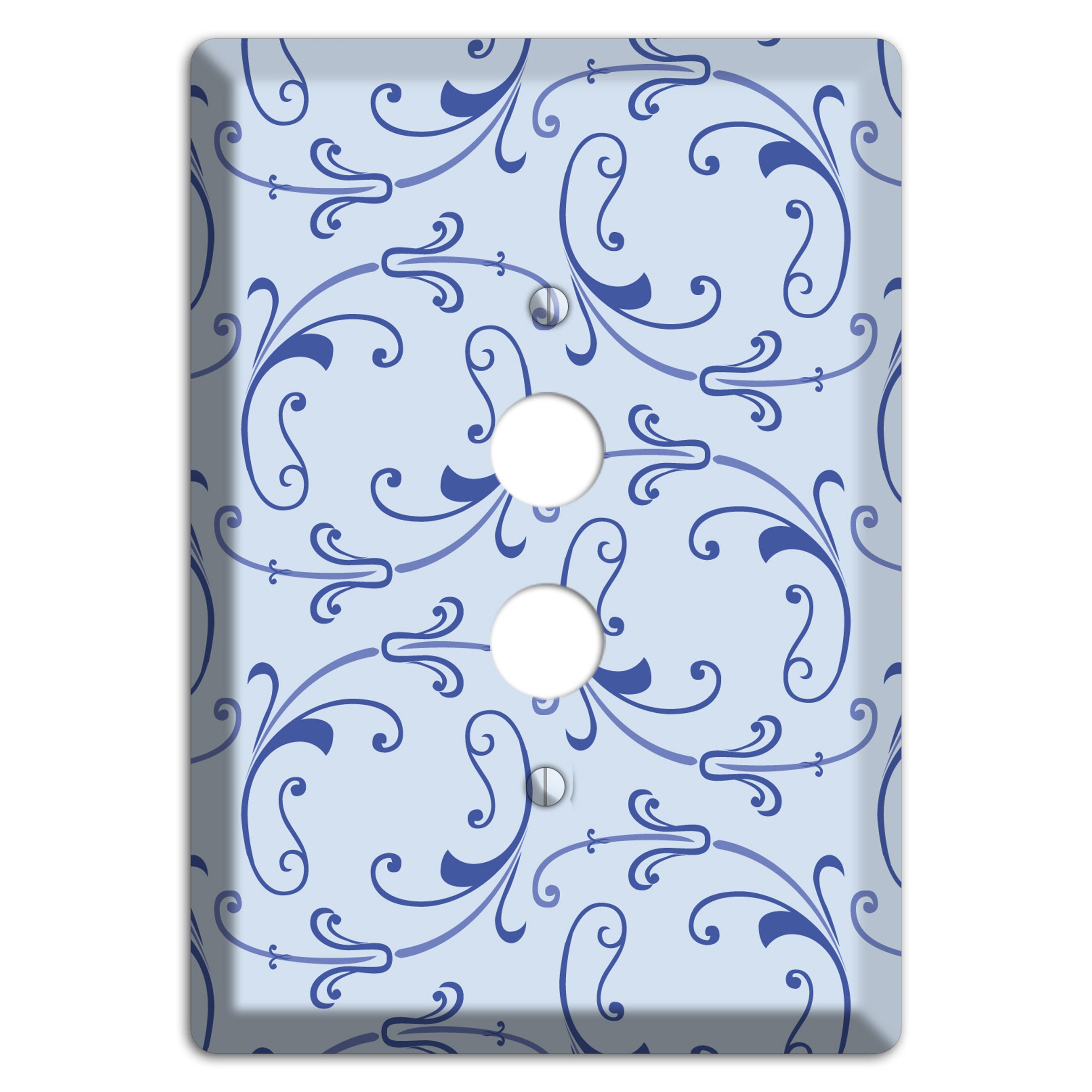 Light Blue Victorian Sprig 1 Pushbutton Wallplate