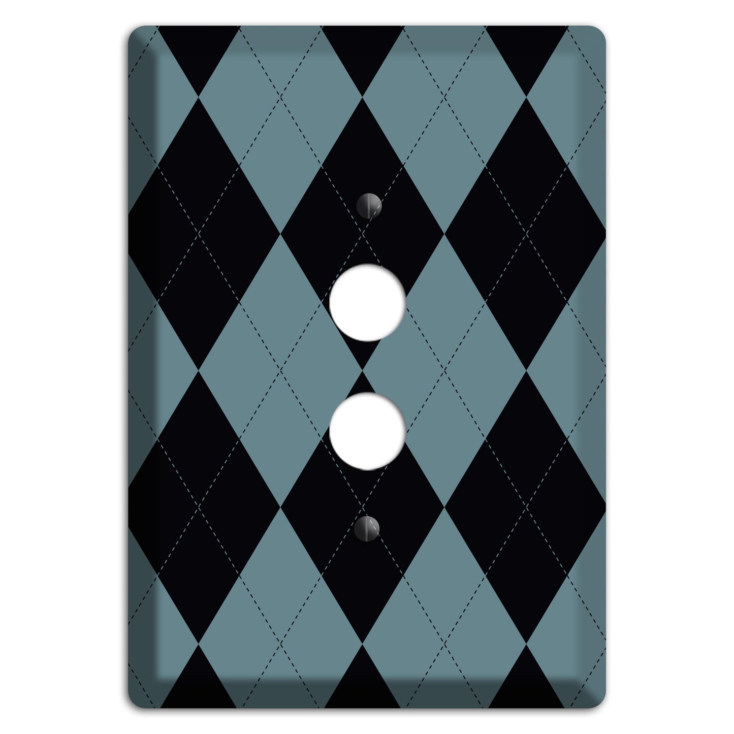 Blue and Black Argyle 1 Pushbutton Wallplate