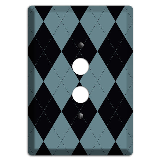 Blue and Black Argyle 1 Pushbutton Wallplate