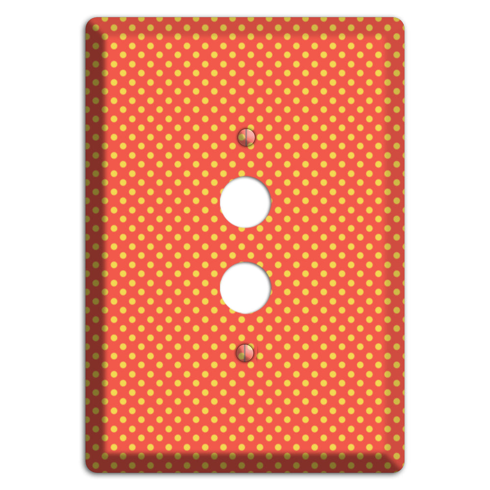 Orange Multi Tiny Polka Dots 1 Pushbutton Wallplate