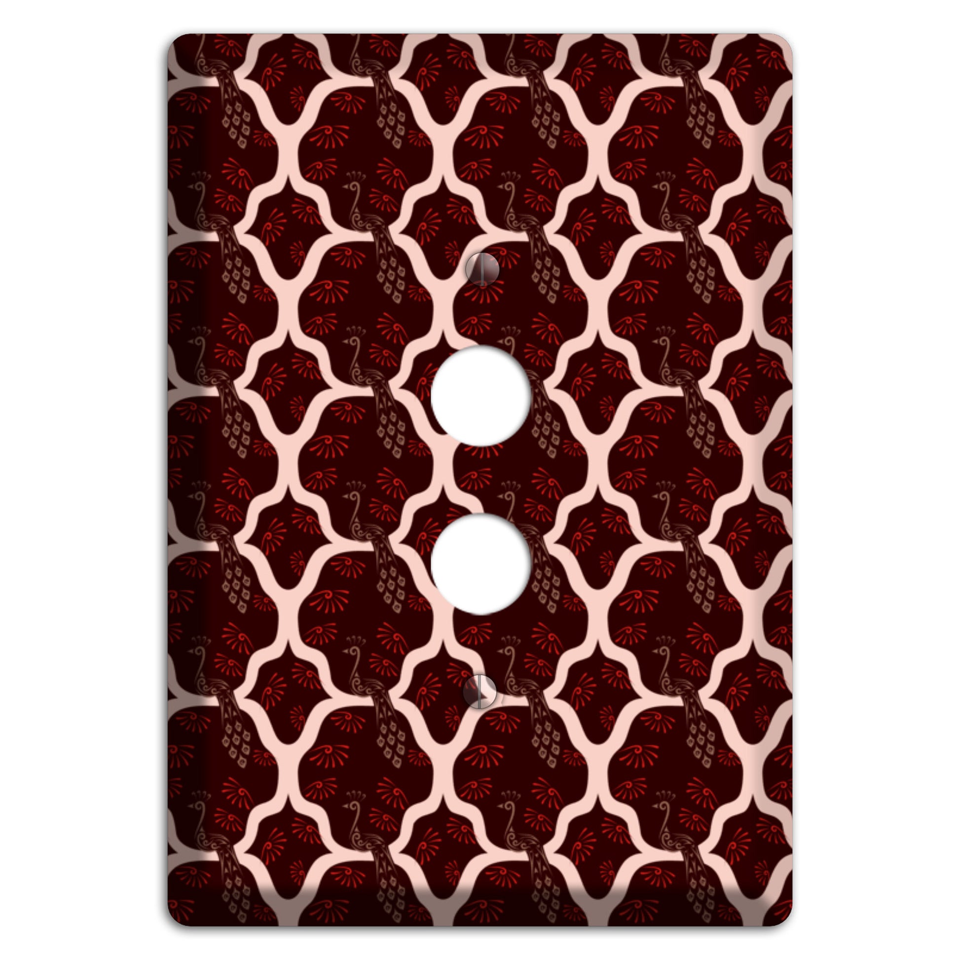 Dark Quatrefoil Peacock 1 Pushbutton Wallplate