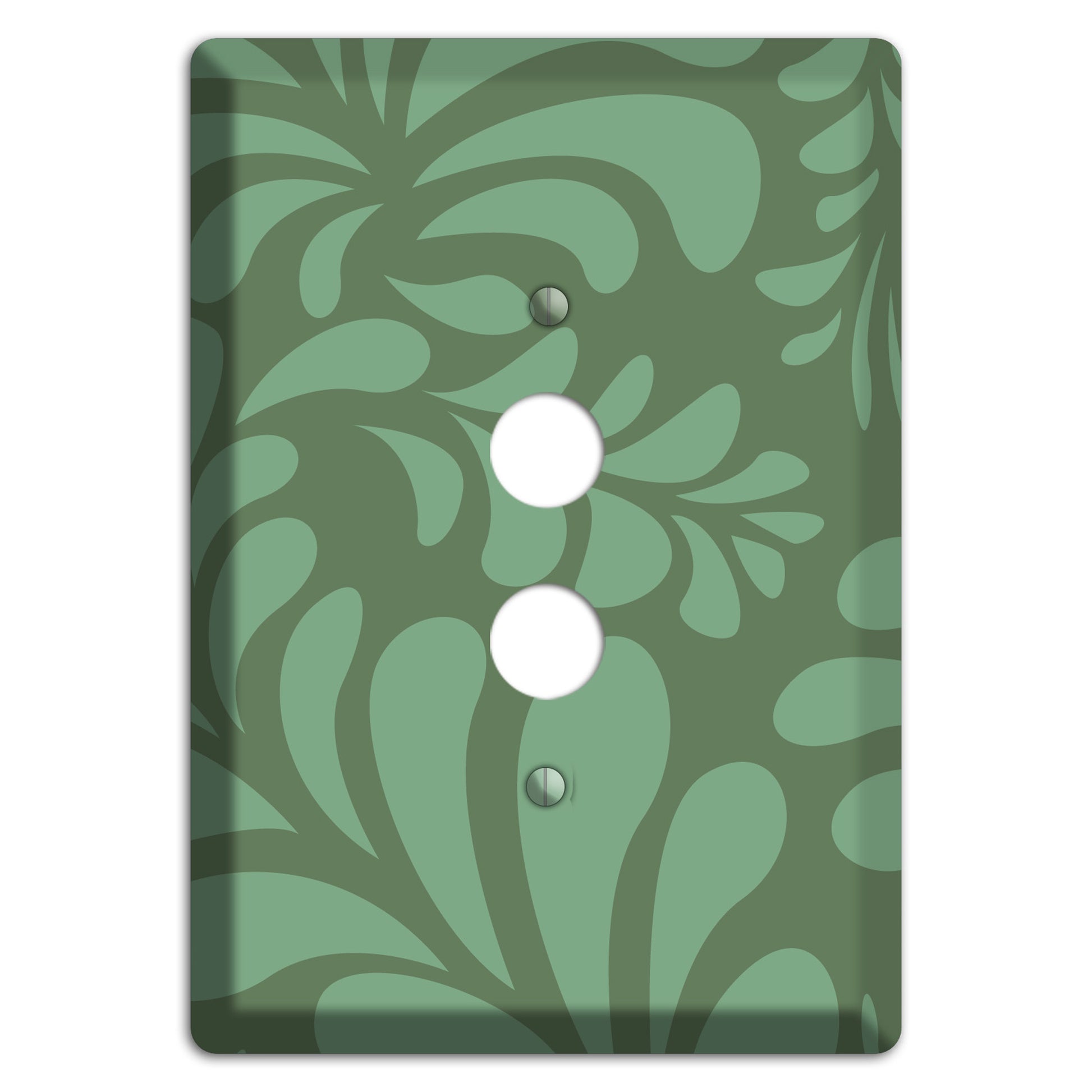 Green Herati 1 Pushbutton Wallplate