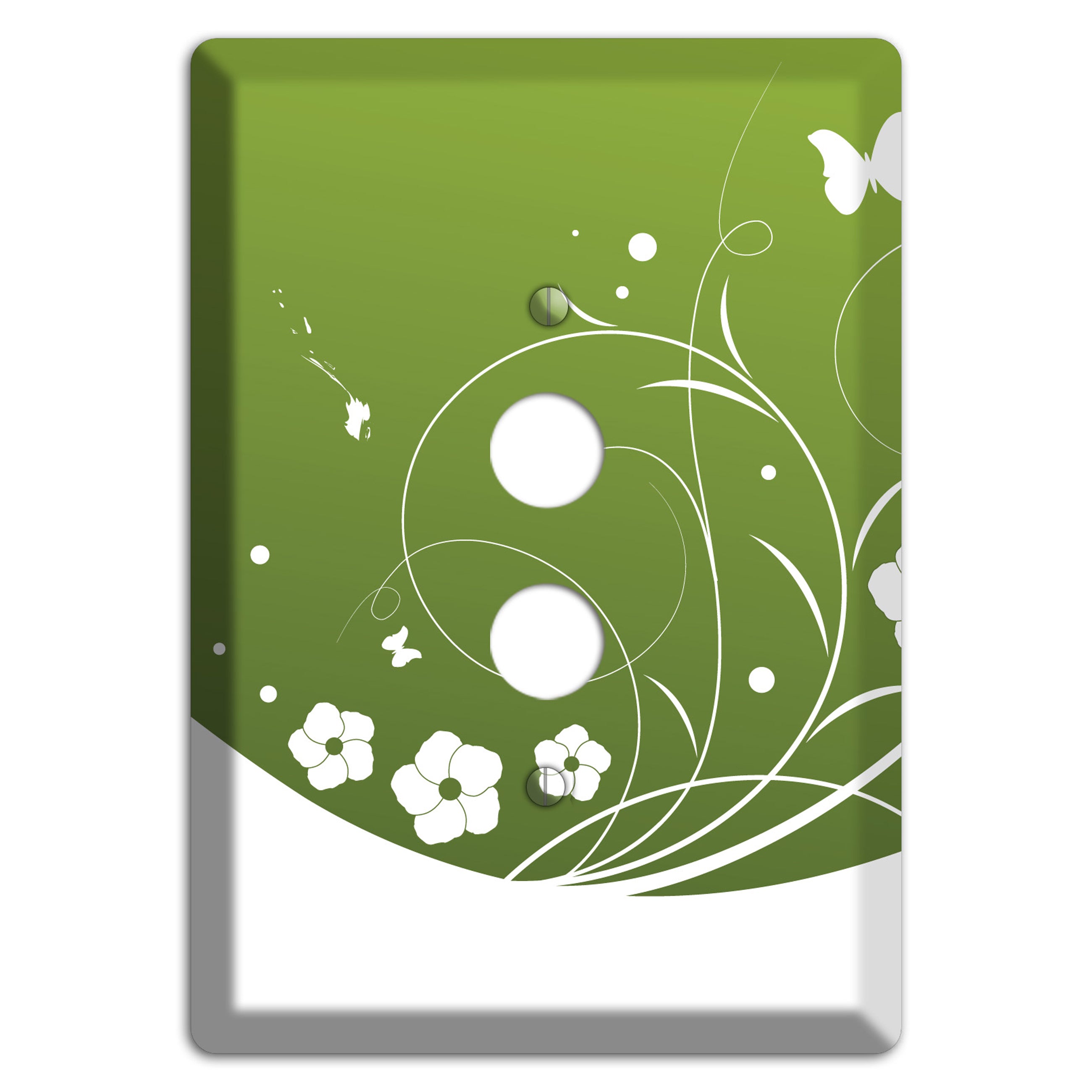 Green Floral Sprig 1 Pushbutton Wallplate