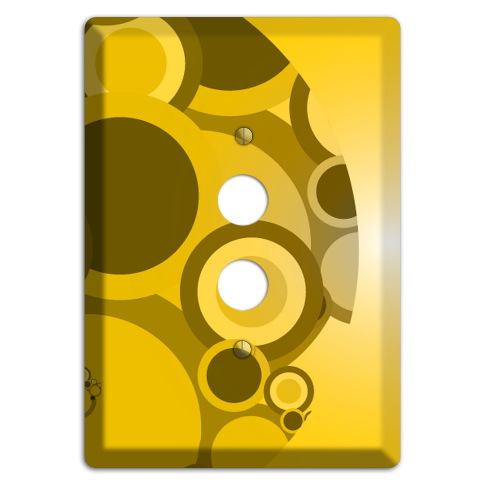 Mustard Yellow Circles 1 Pushbutton Wallplate