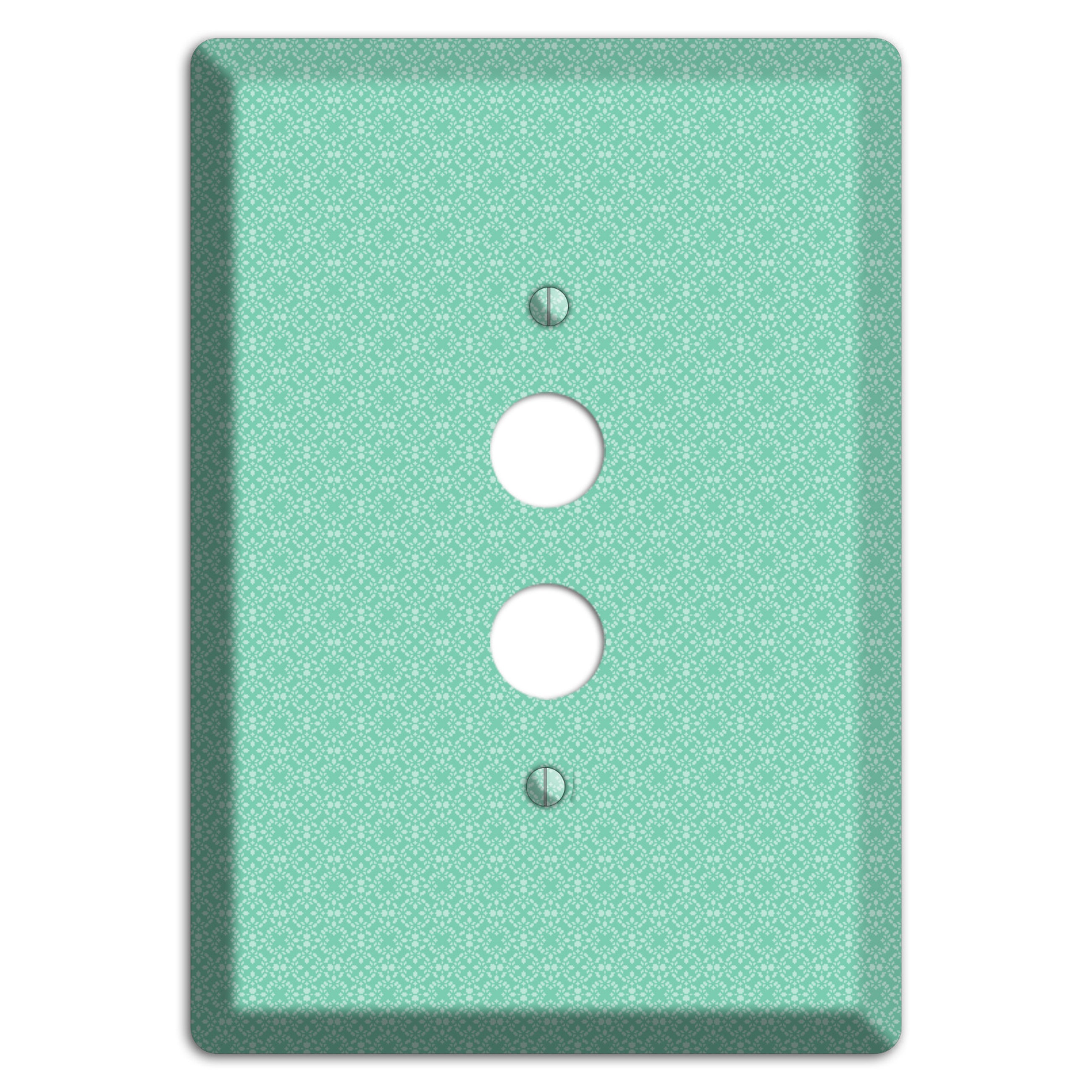 Aqua Calico Cartouche 1 Pushbutton Wallplate