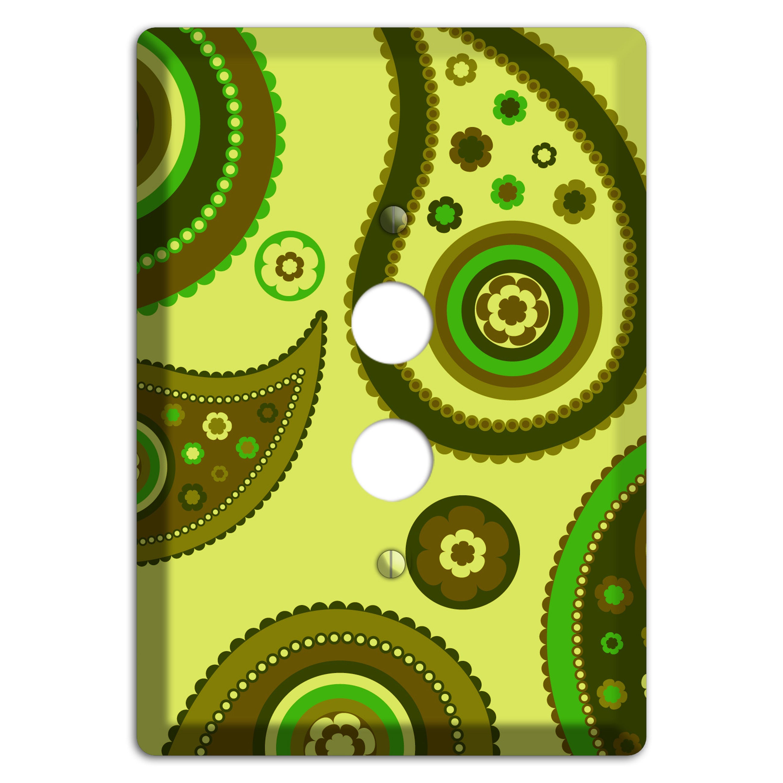 Bright Green Paisley 1 Pushbutton Wallplate