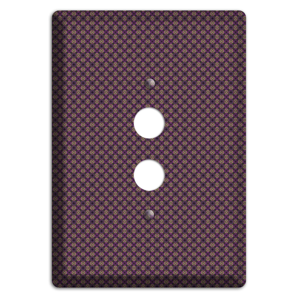 Brown and Purple Tiny Arabesque 1 Pushbutton Wallplate