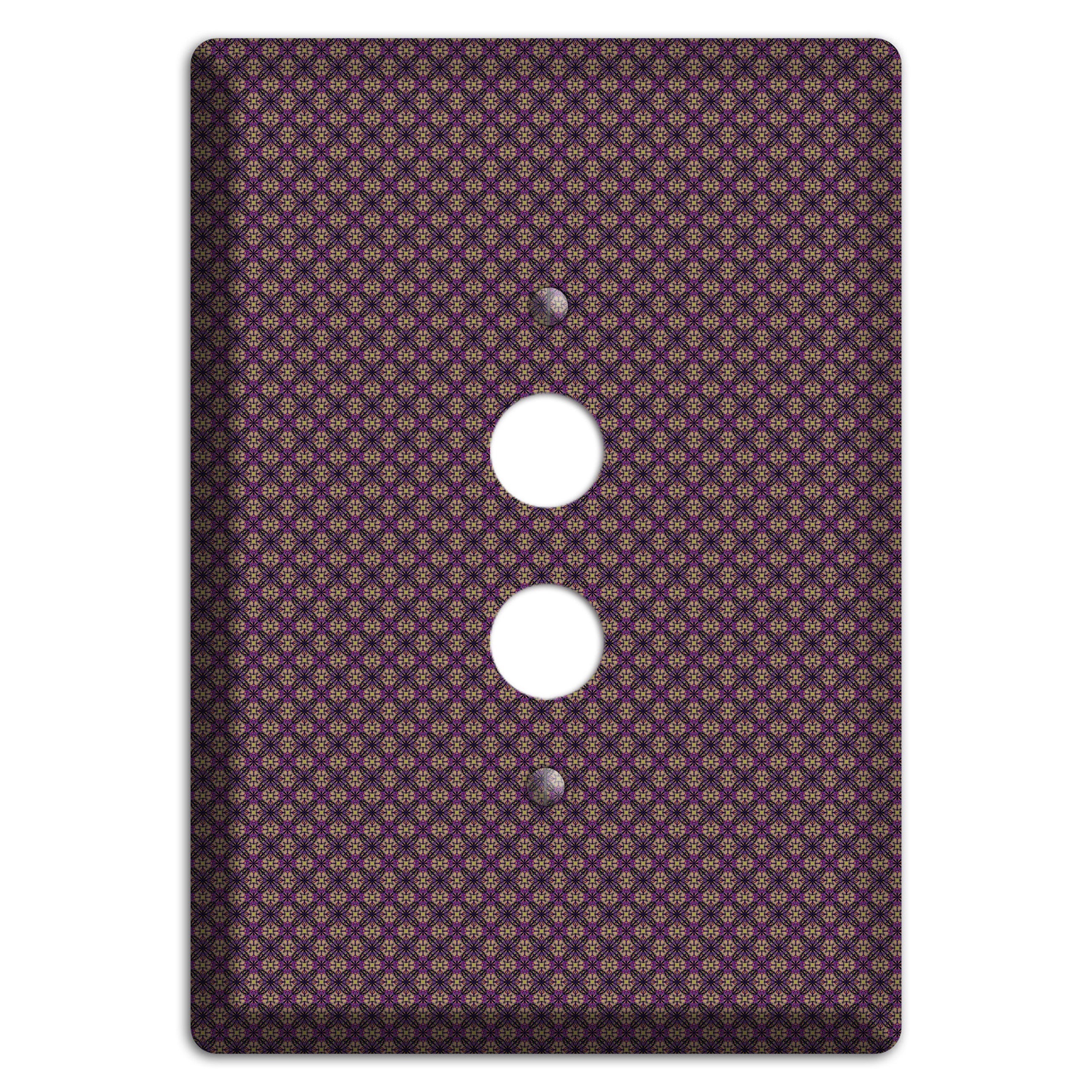 Brown and Purple Tiny Arabesque 1 Pushbutton Wallplate
