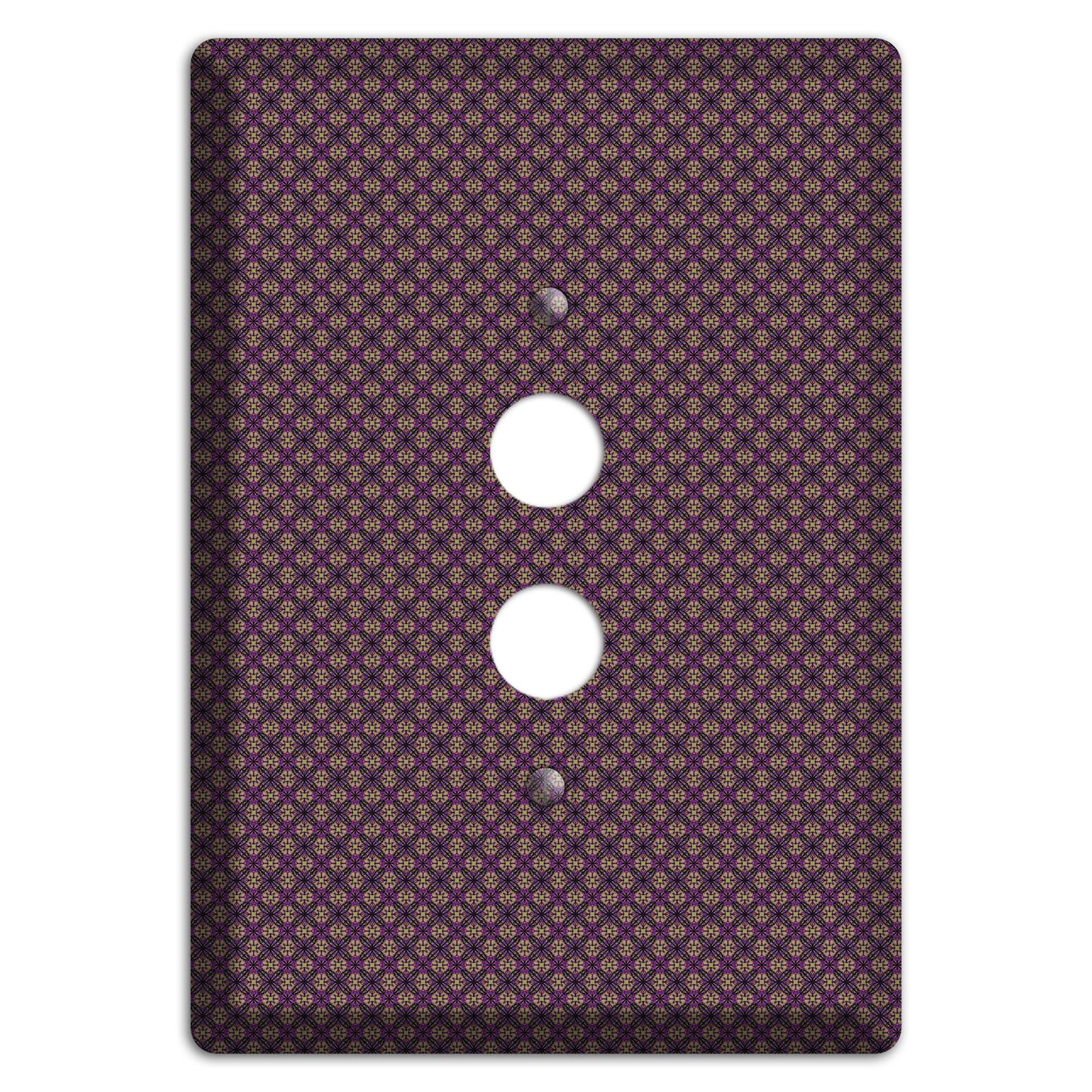 Brown and Purple Tiny Arabesque 1 Pushbutton Wallplate