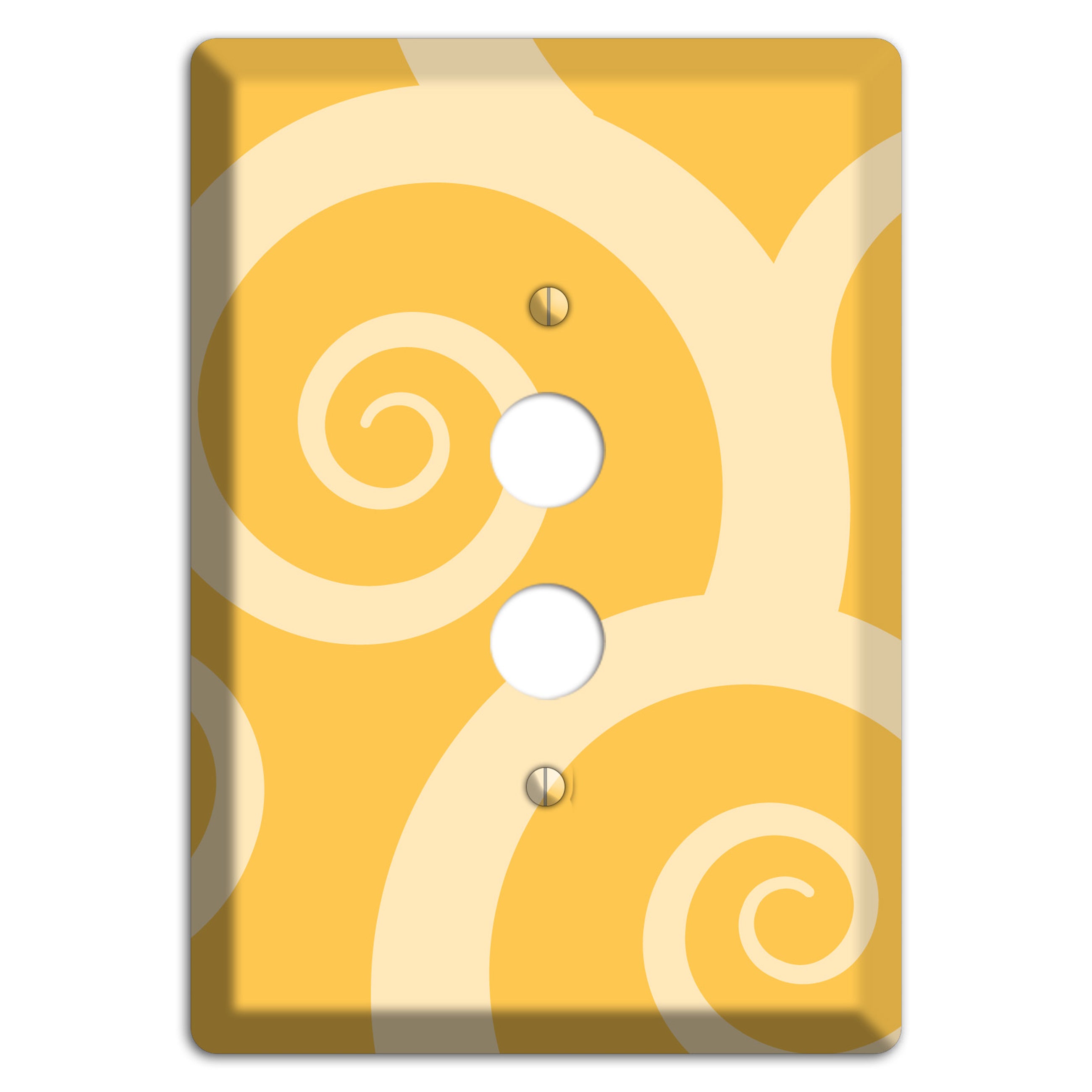 Yellow Tones Large Swirl 1 Pushbutton Wallplate