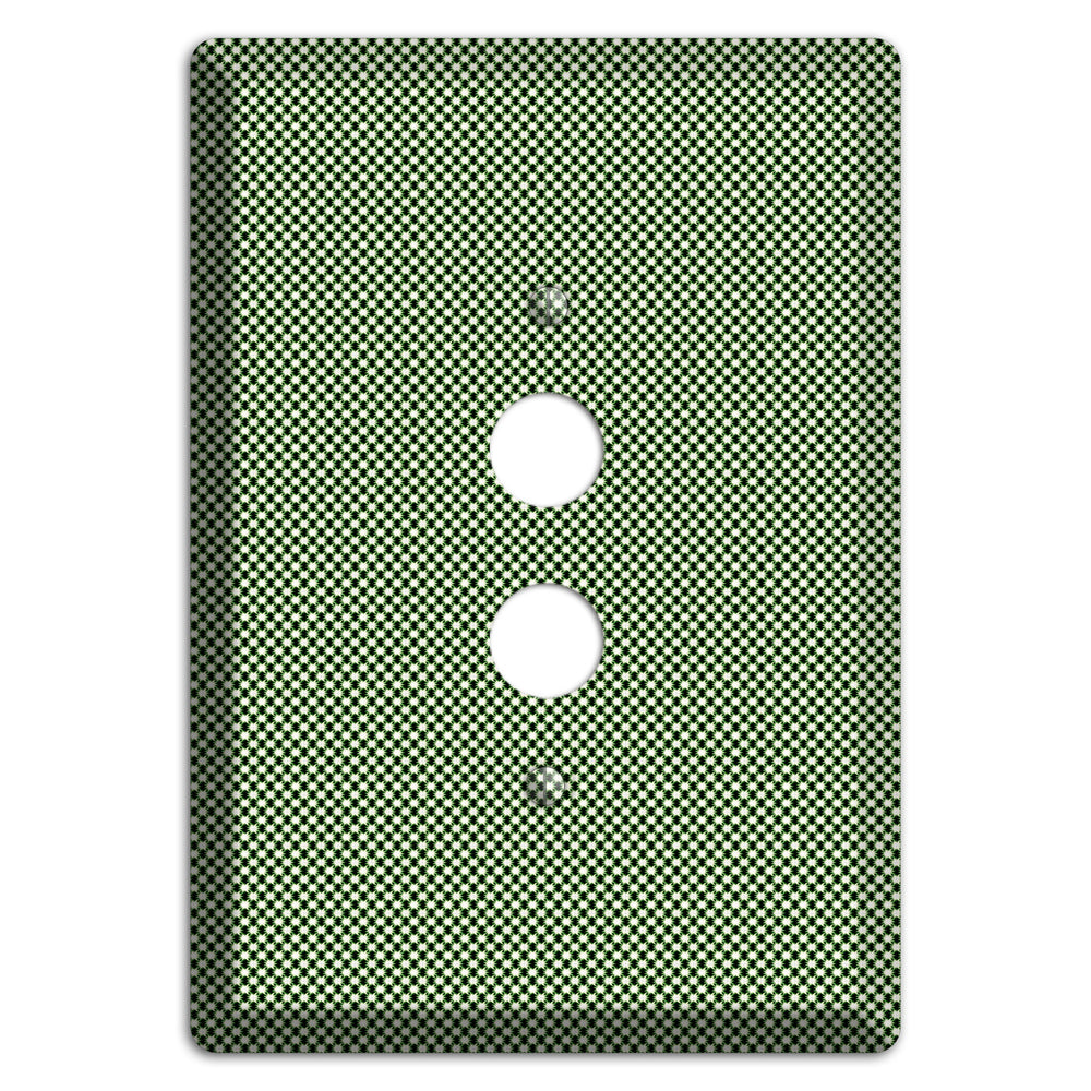 Green Tiny Check 1 Pushbutton Wallplate