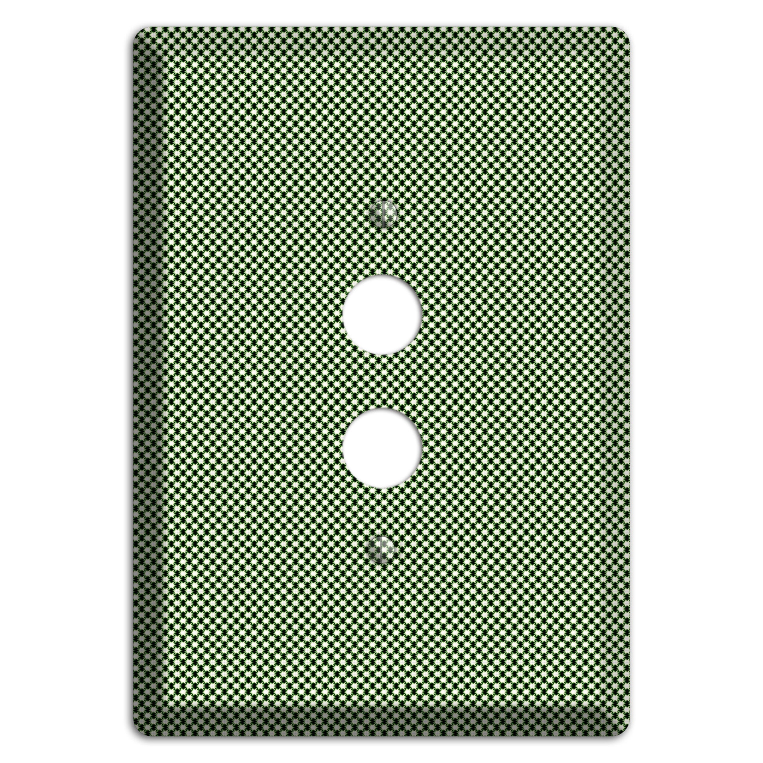 Green Tiny Check 1 Pushbutton Wallplate