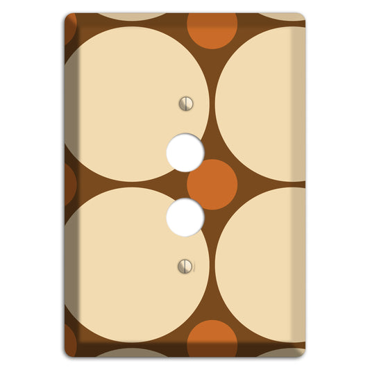 Brown with Beige and Umber Multi Tiled Large Dots 1 Pushbutton Wallplate