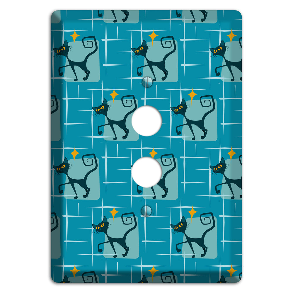Teal Kitties 1 Pushbutton Wallplate
