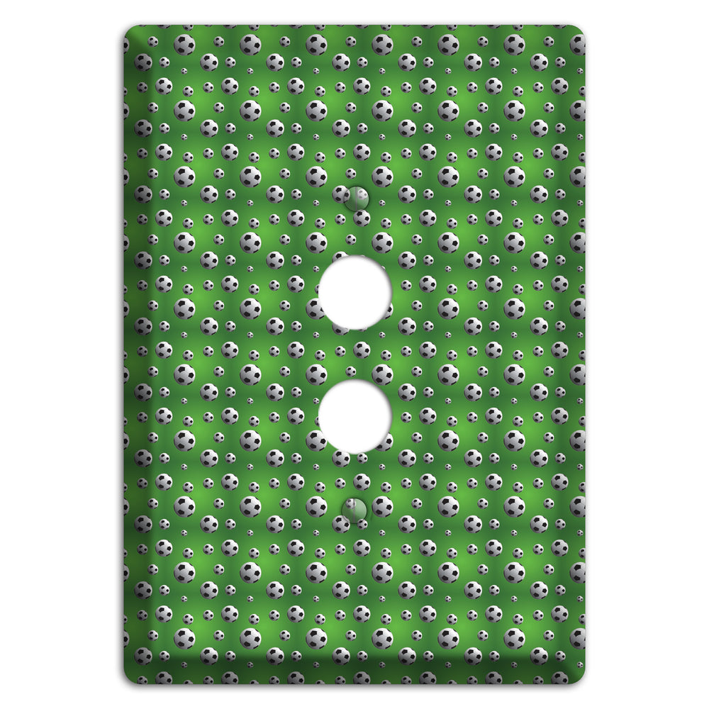 Green with Soccer Balls 1 Pushbutton Wallplate