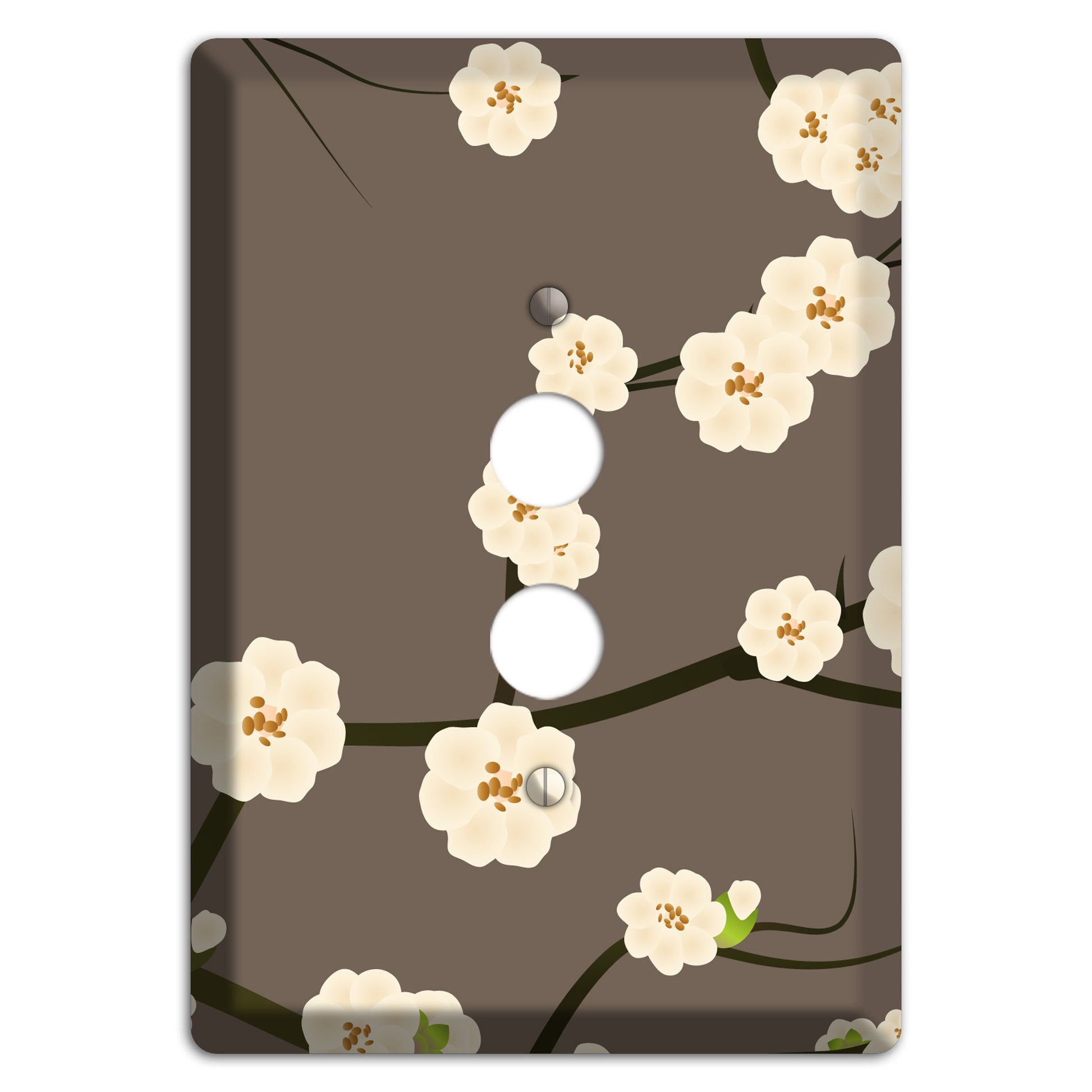 Yellow and Brown Cherry Blossoms 1 Pushbutton Wallplate