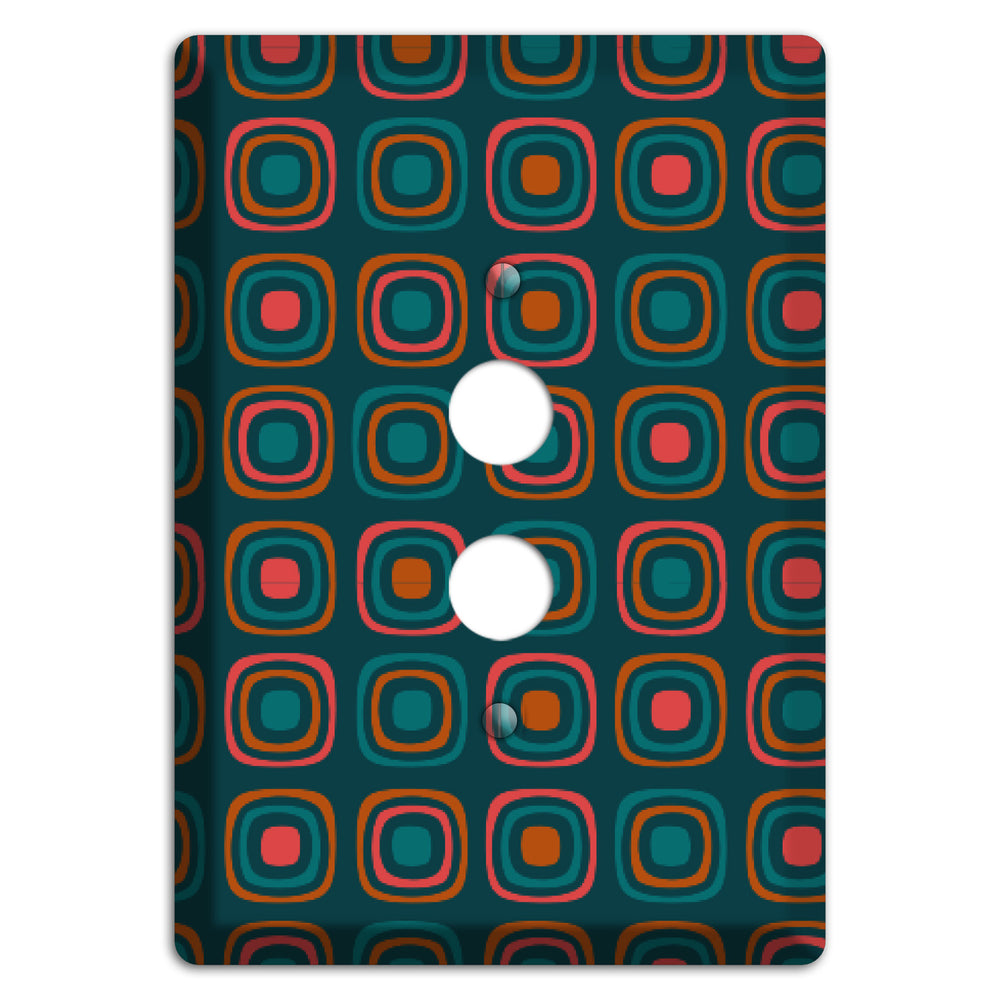 Teal and Pink Rounded Squares 1 Pushbutton Wallplate