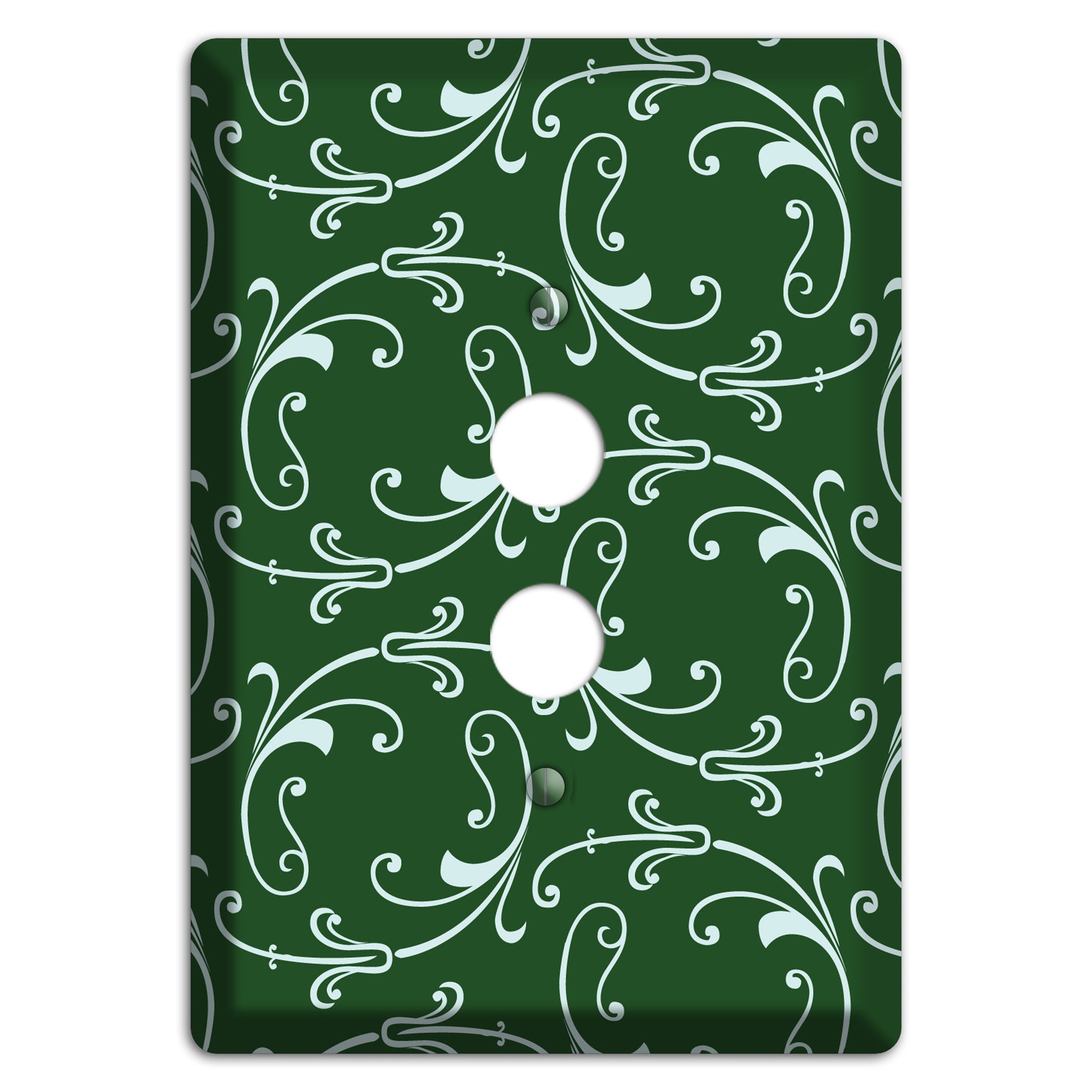 Green Victorian Sprig 1 Pushbutton Wallplate