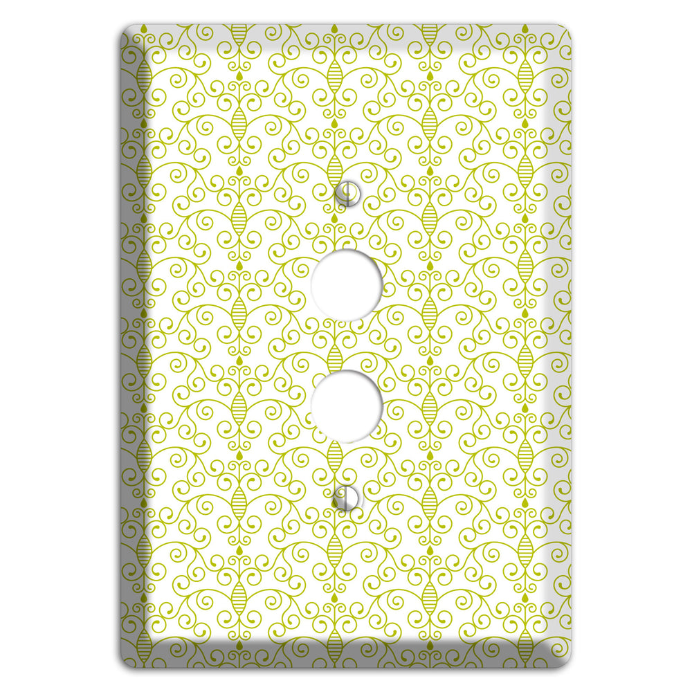 Olive Toile Half Drop 1 Pushbutton Wallplate