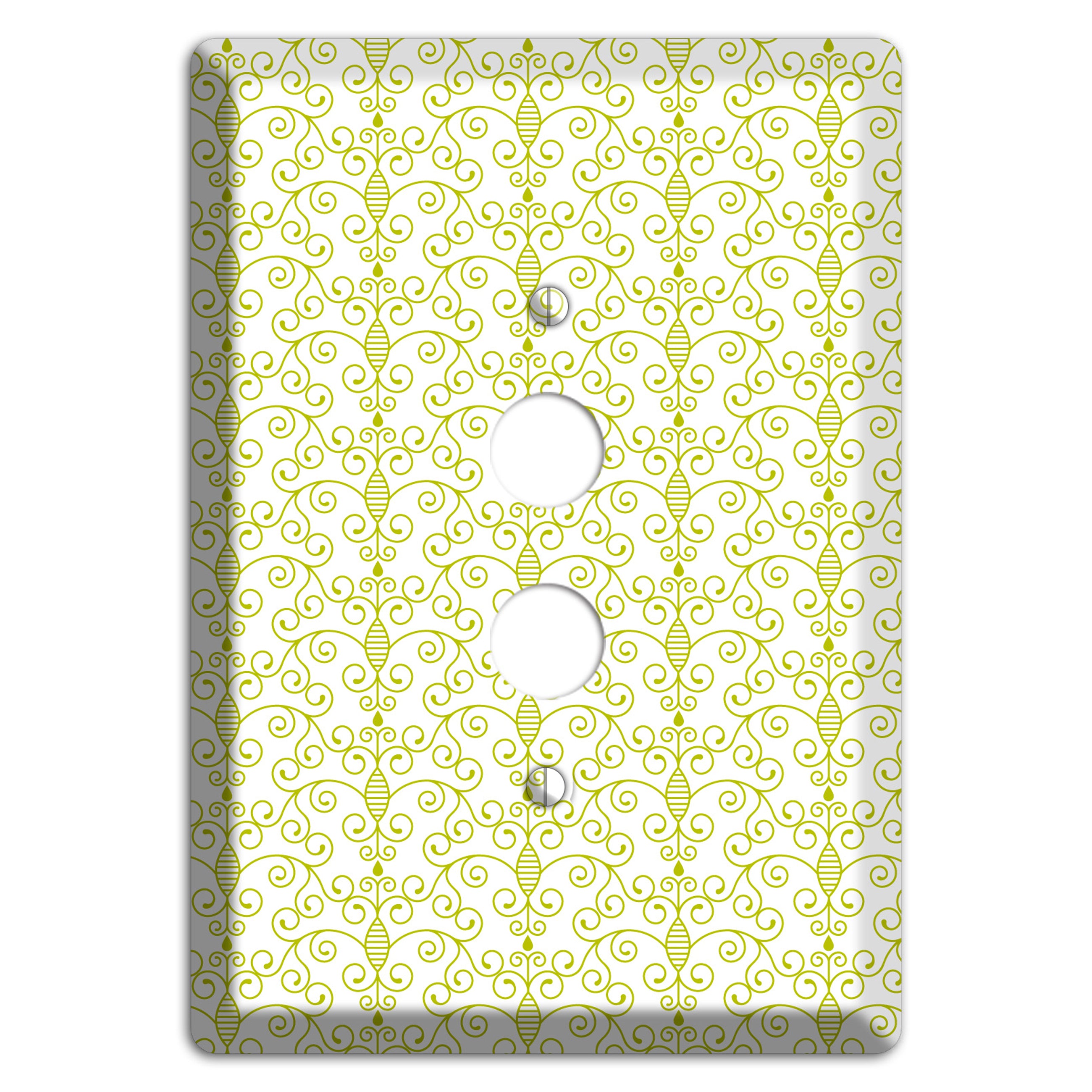 Olive Toile Half Drop 1 Pushbutton Wallplate