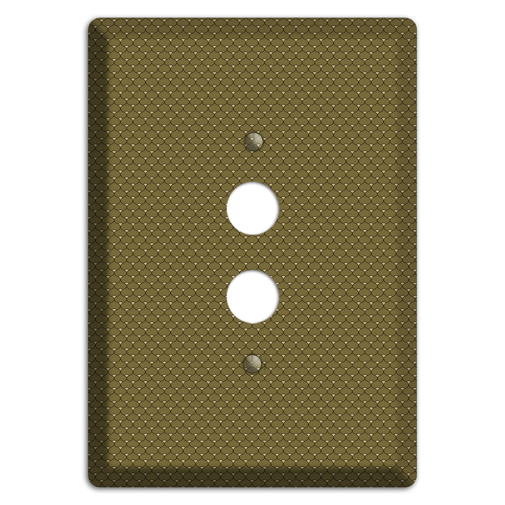 Brown Tiny Deco Scallop 1 Pushbutton Wallplate