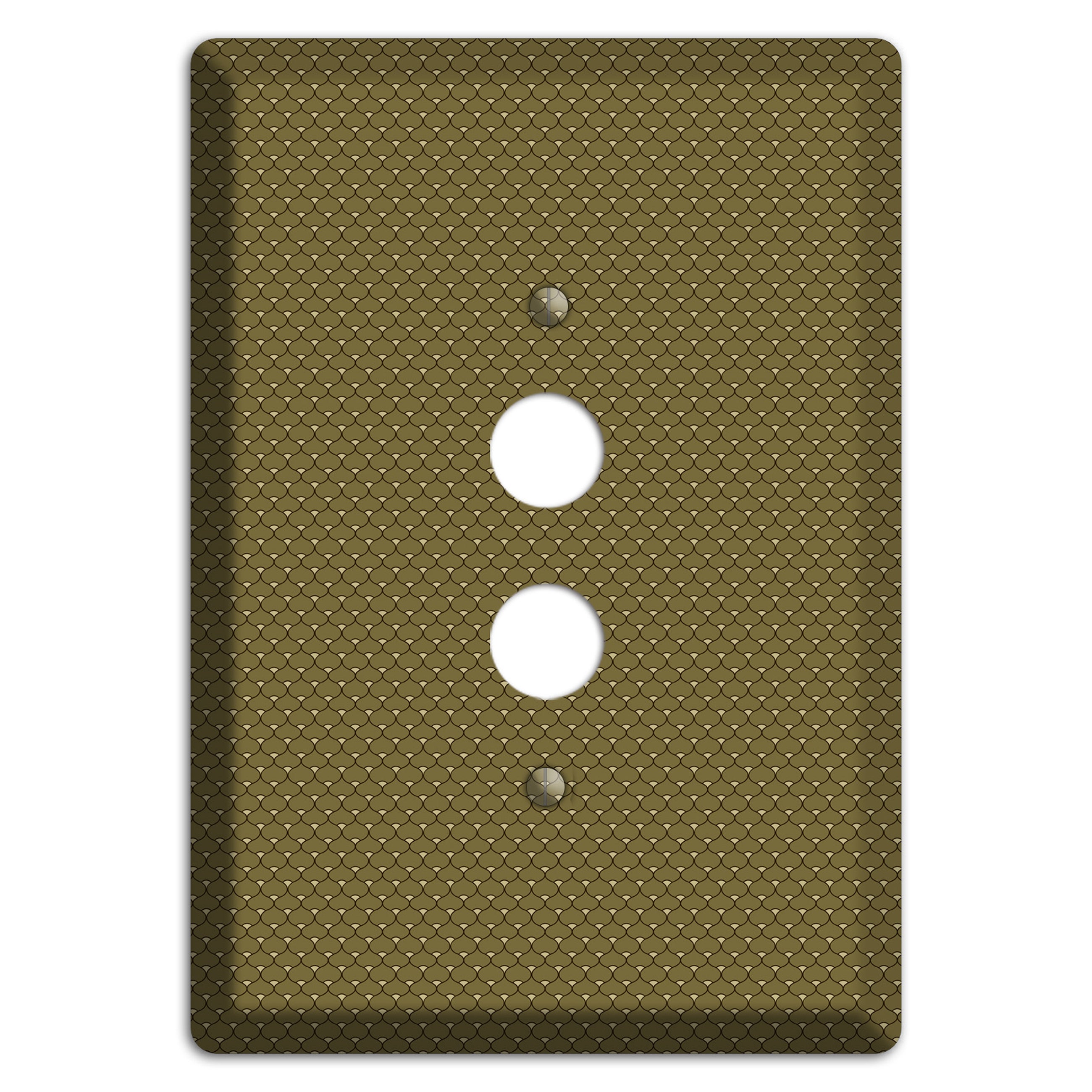 Brown Tiny Deco Scallop 1 Pushbutton Wallplate