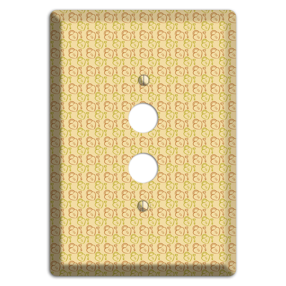 Heart Padlock with Key 1 Pushbutton Wallplate