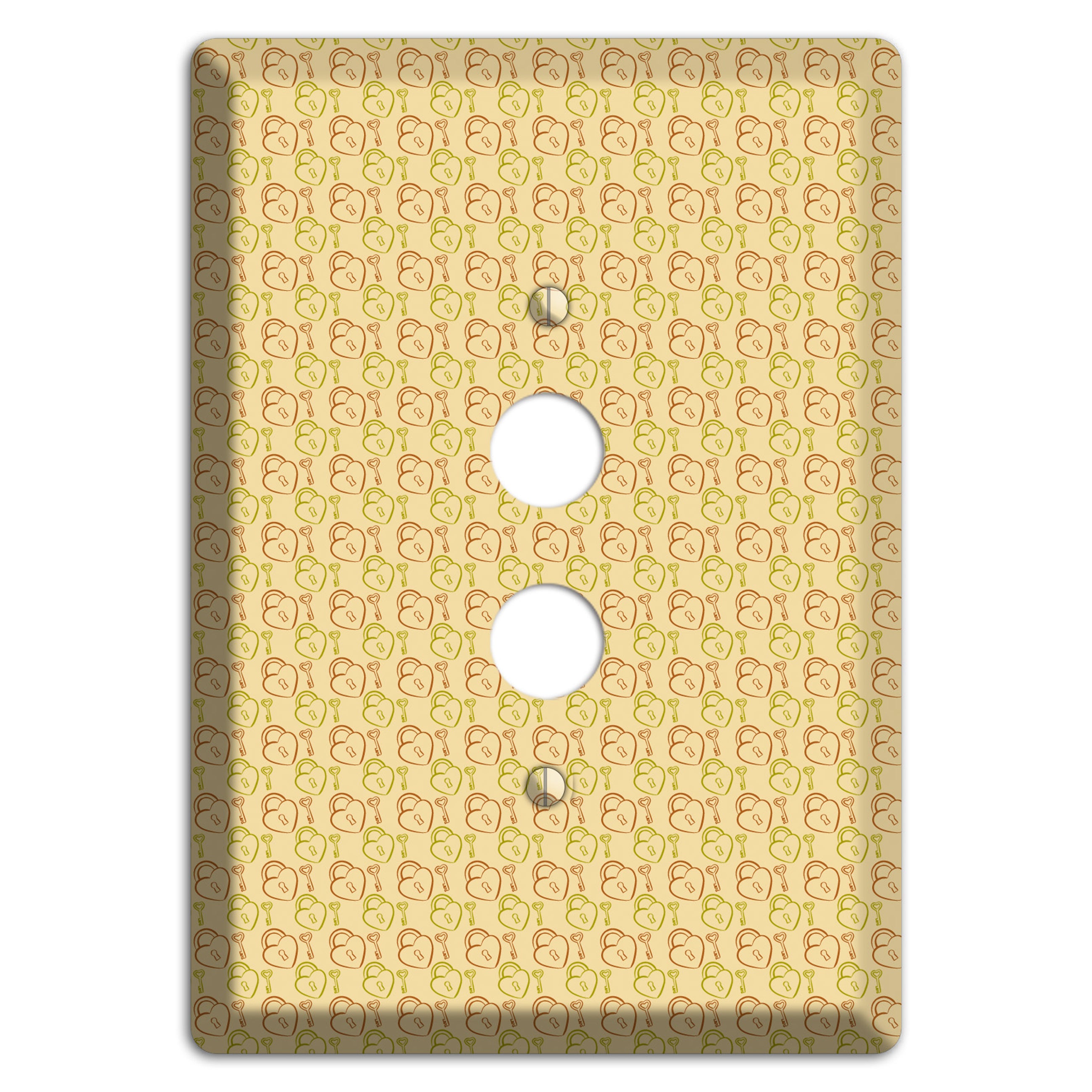 Heart Padlock with Key 1 Pushbutton Wallplate