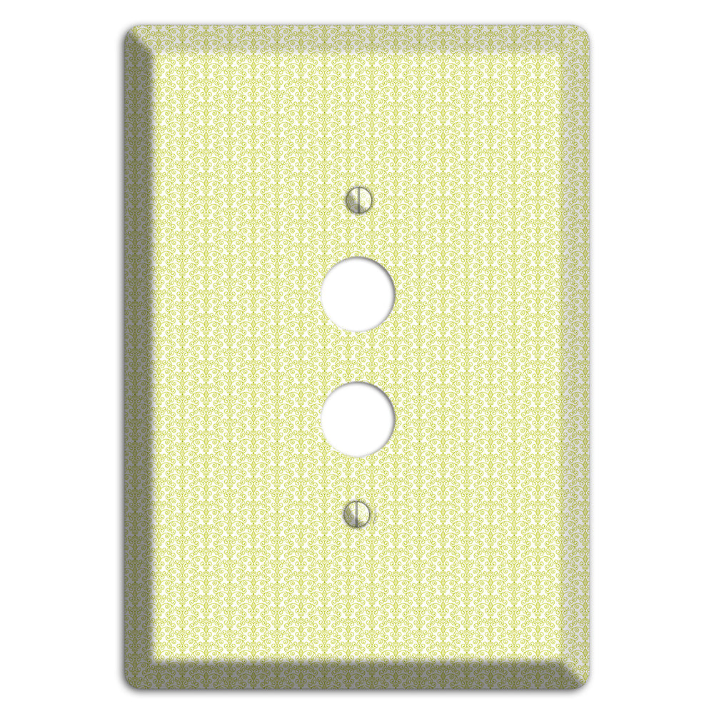 Olive Tiny Toile Half Drop 1 Pushbutton Wallplate