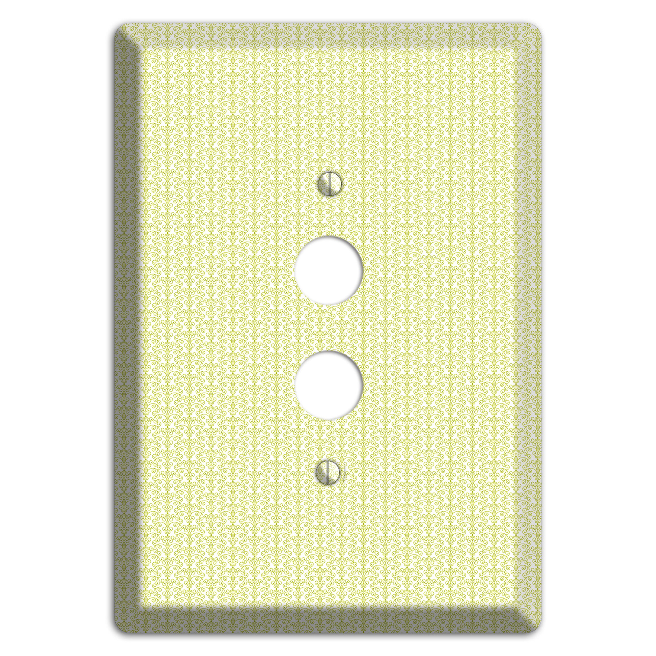 Olive Tiny Toile Half Drop 1 Pushbutton Wallplate