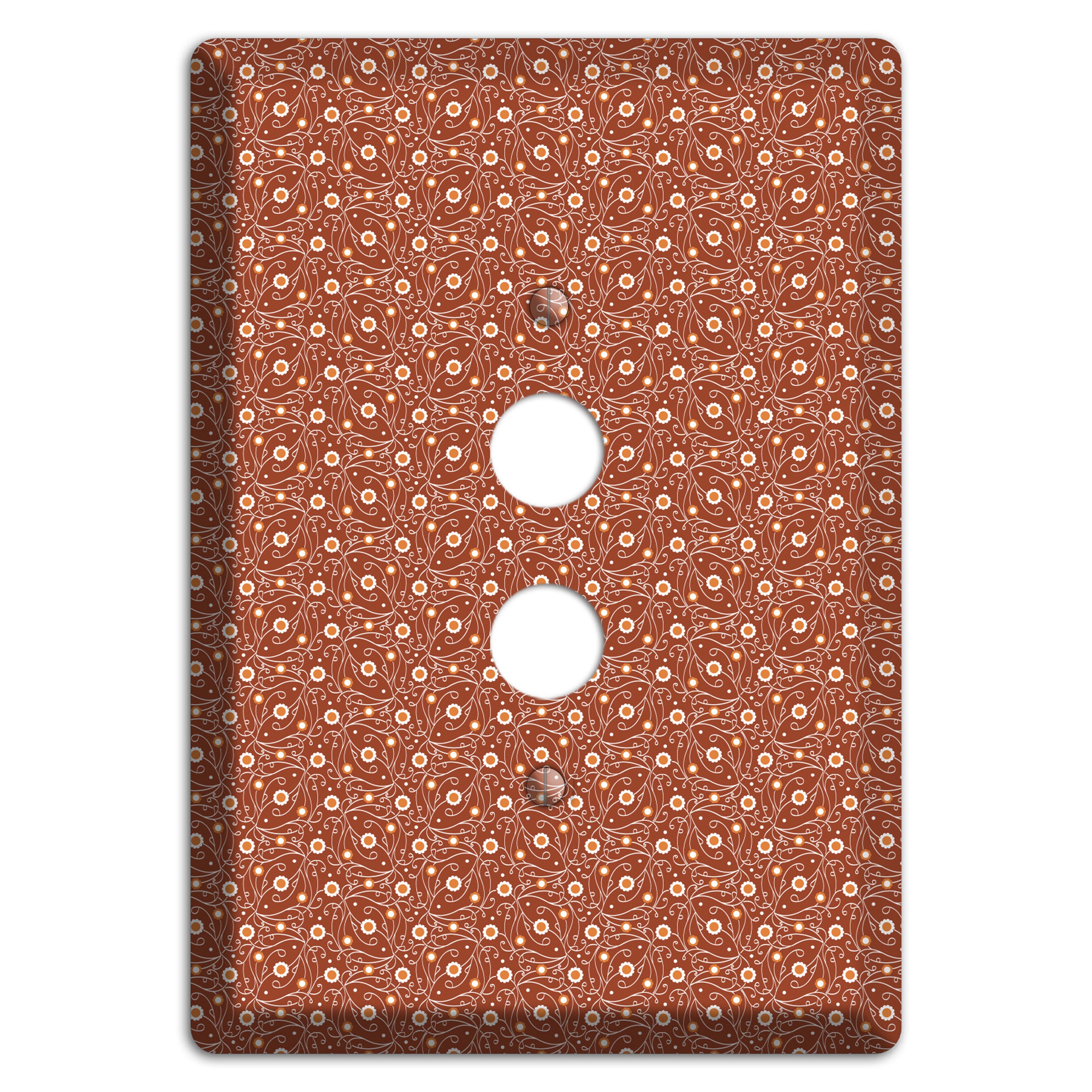 Tiny Brown Vine Floral 1 Pushbutton Wallplate