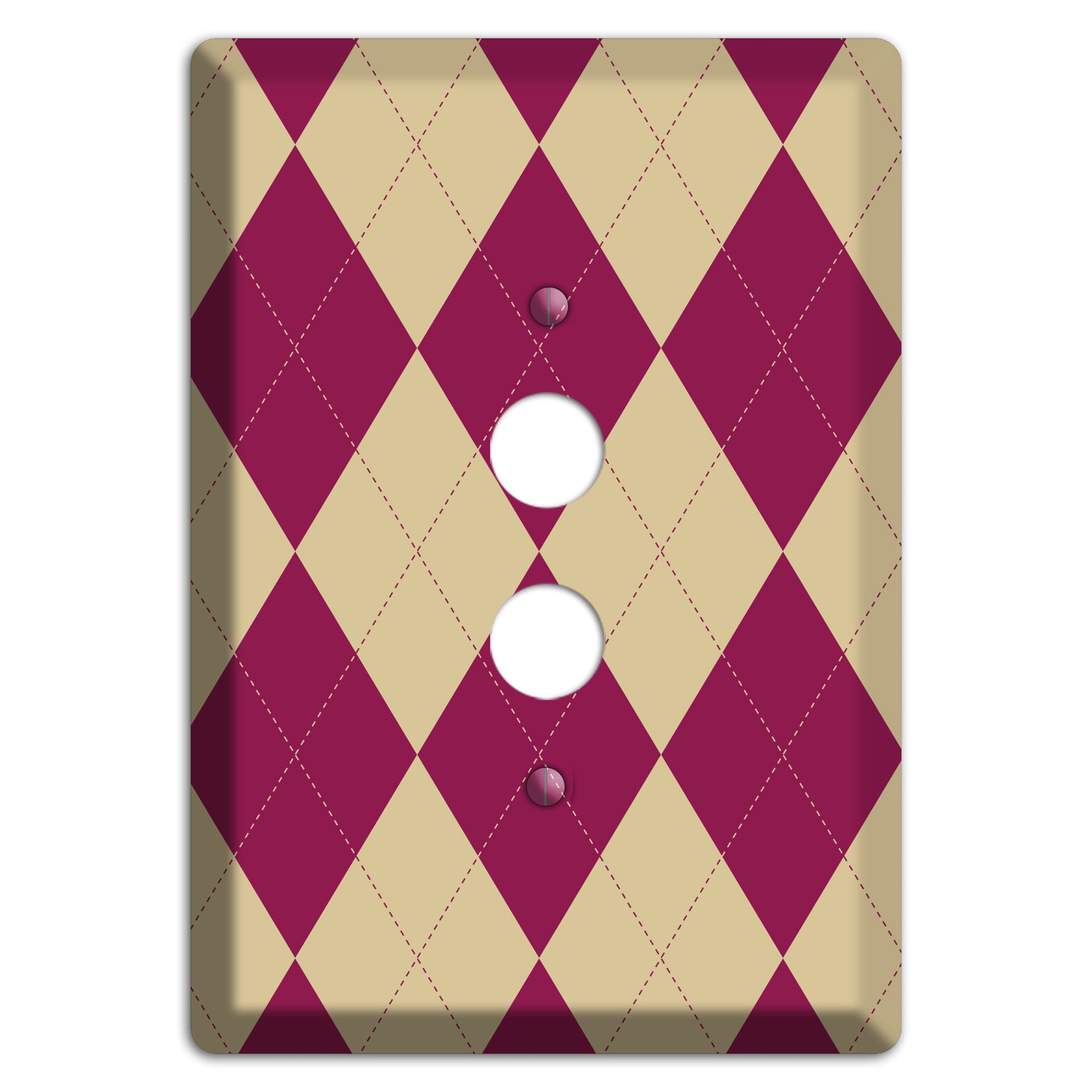 Red and Tan Argyle 1 Pushbutton Wallplate