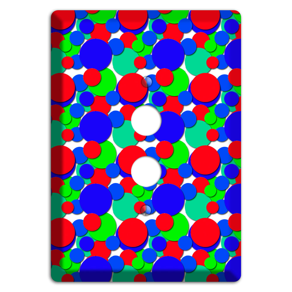 Red Blue Green Bubble Dots 1 Pushbutton Wallplate