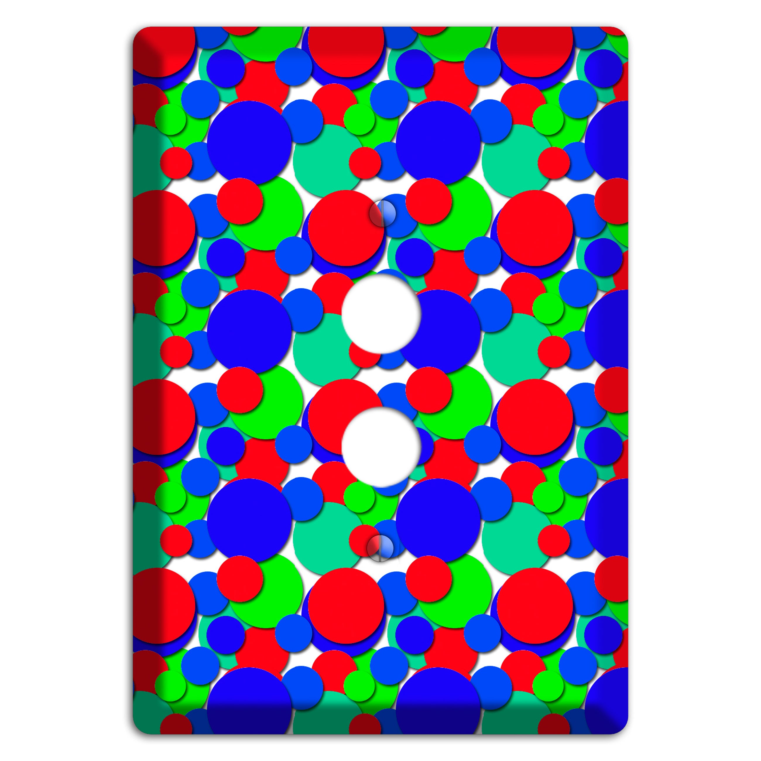 Red Blue Green Bubble Dots 1 Pushbutton Wallplate