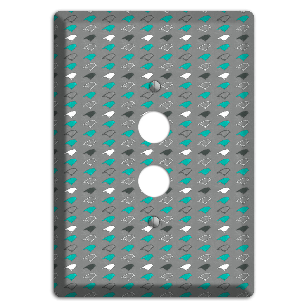 Grey with Small Green Birds 2 1 Pushbutton Wallplate