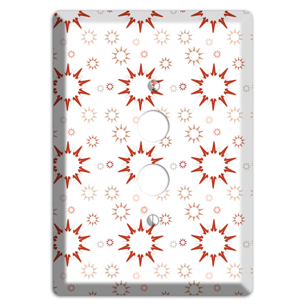Maroon Retro Burst 1 Pushbutton Wallplate